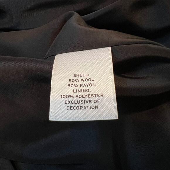 Halogen mini skirt tweed like wool blend lined exposed stitching & zipper Sz 6 - Picture 8 of 9